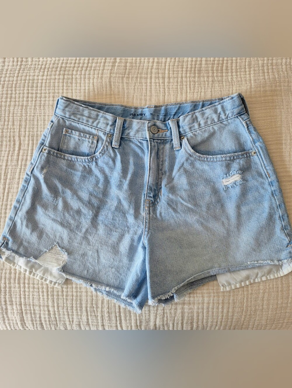 Old Navy Light Wash Distressed Denim Shorts